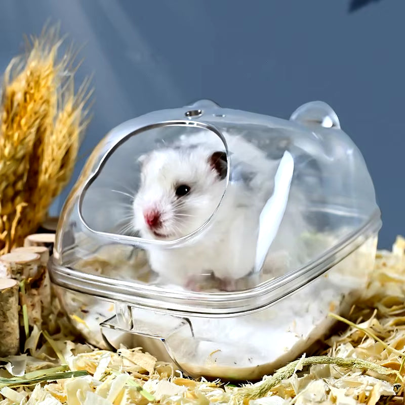 Hamster Toilet Cage Box Hamster Bathroom Transparent Hamster Sand Bath Mouse Room Guinea Pig Hamster Cage Hamster Accessories