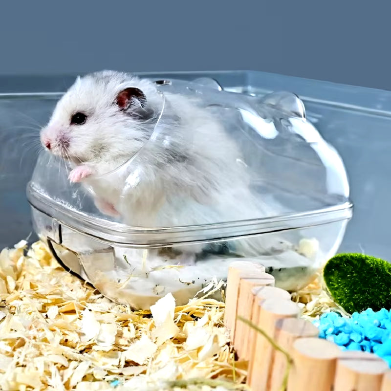 Hamster Toilet Cage Box Hamster Bathroom Transparent Hamster Sand Bath Mouse Room Guinea Pig Hamster Cage Hamster Accessories