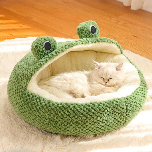 Cute Frog Design Pet Bed, Warm Plush Pet Mat, Pet Nest for Small Medium Large Dogs & Cats